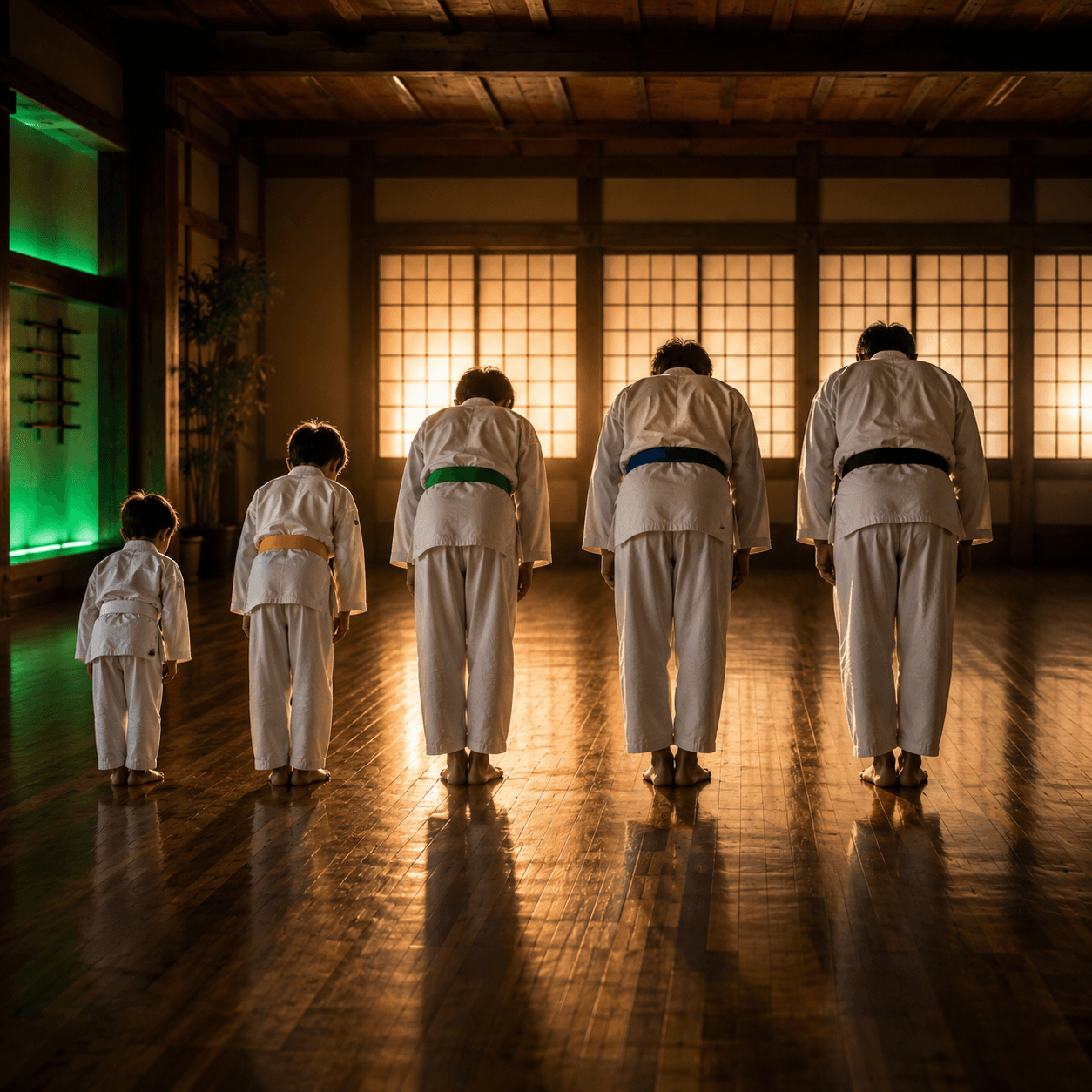 Row of Taekwondo belts